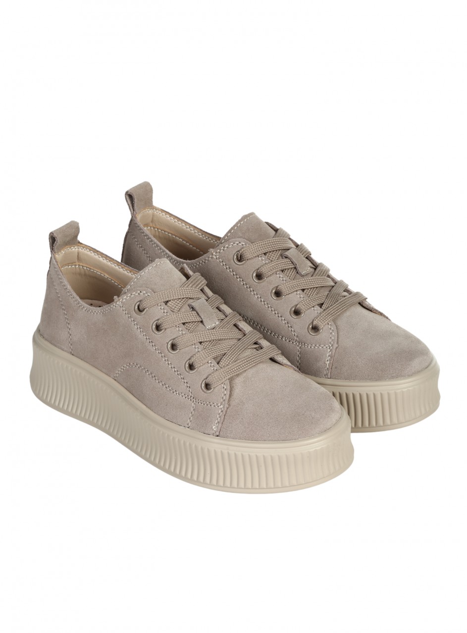 Ежедневни дамски обувки от велур в бежово 3AF-25592 beige
