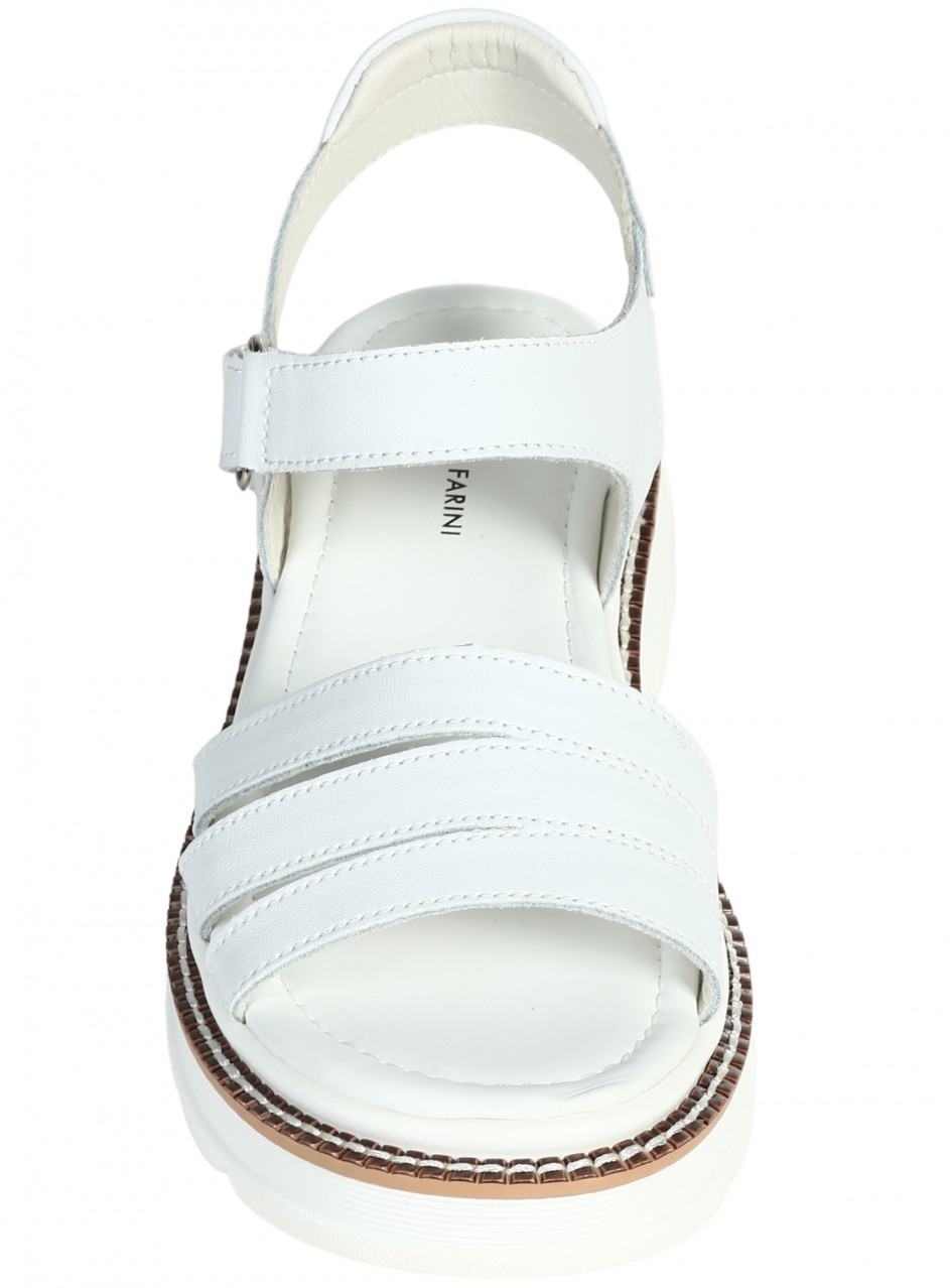 Ежедневни дамски сандали от естествена кожа в бяло 4AF-25085 white