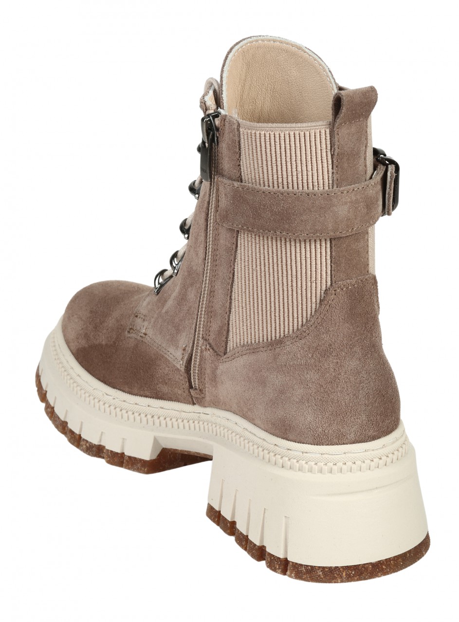 Ежедневни дамски боти от естествен велур в бежово 2AT-25684 beige