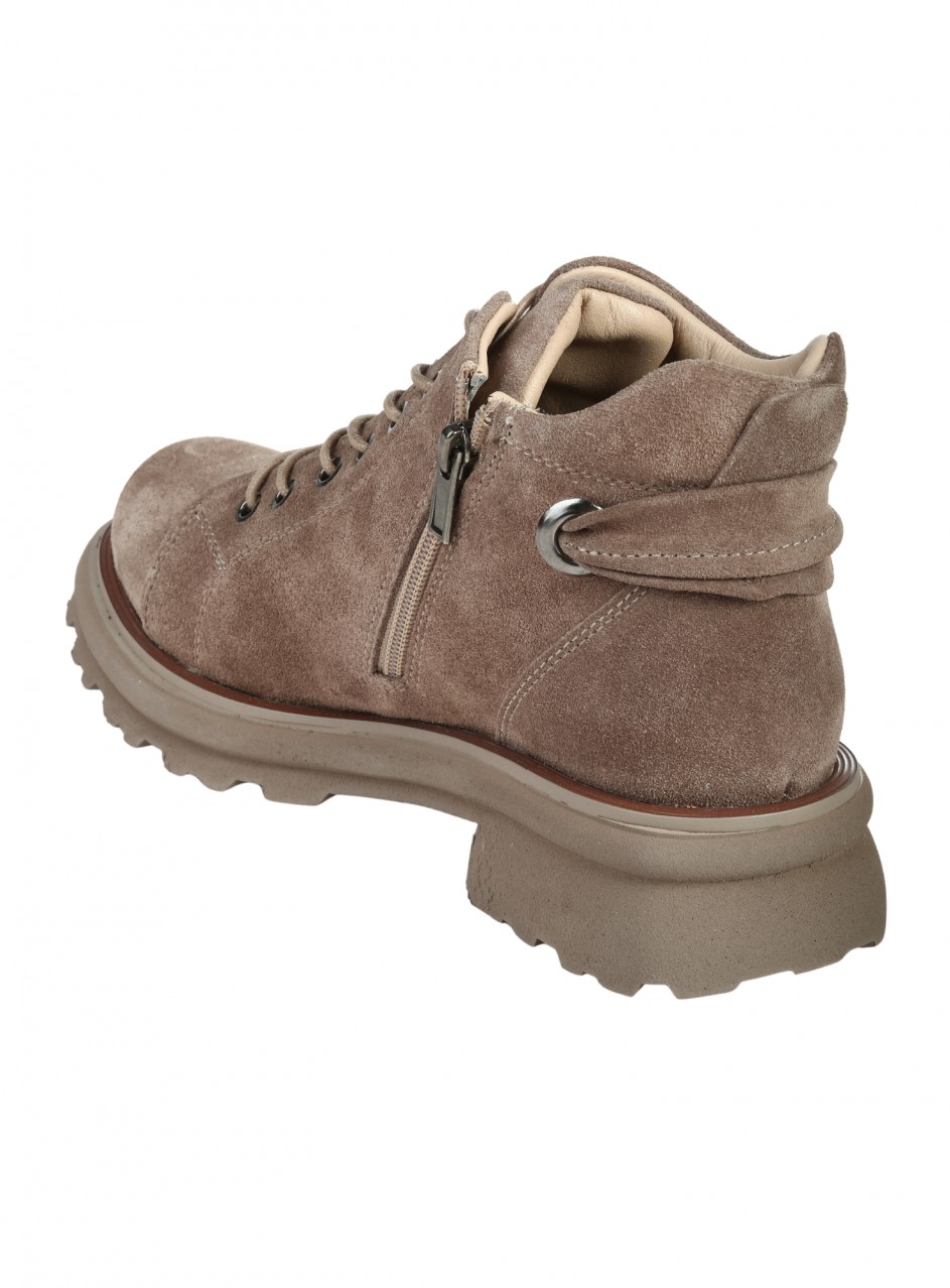 Ежедневни дамски боти от естествен велур в бежово 2AT-25685 beige (24811)