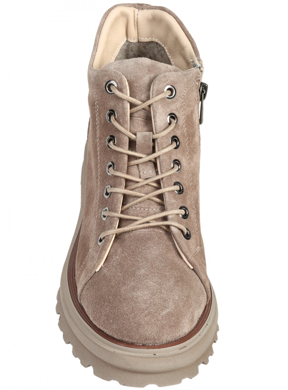 Ежедневни дамски боти от естествен велур в бежово 2AT-25685 beige (24811)