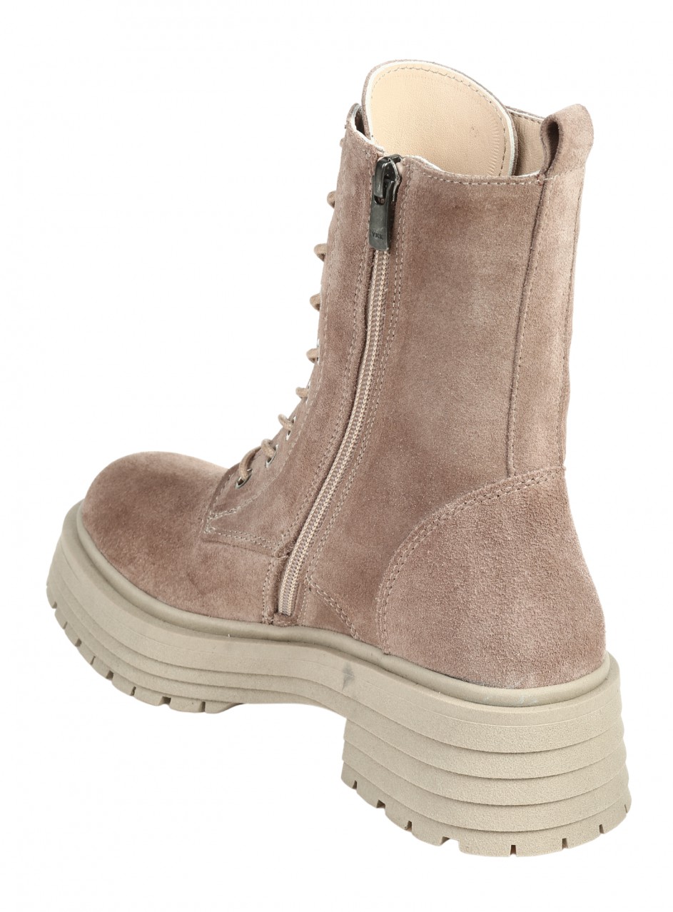 Ежедневни дамски боти от естествен велур в бежово 2AT-25690 beige