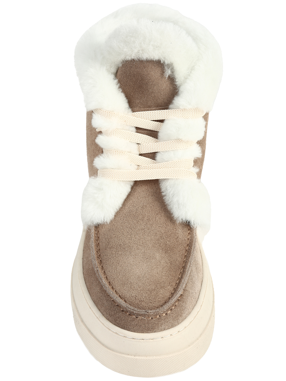 Ежедневни дамски боти от естествен велур в бежово 2AT-25699 beige