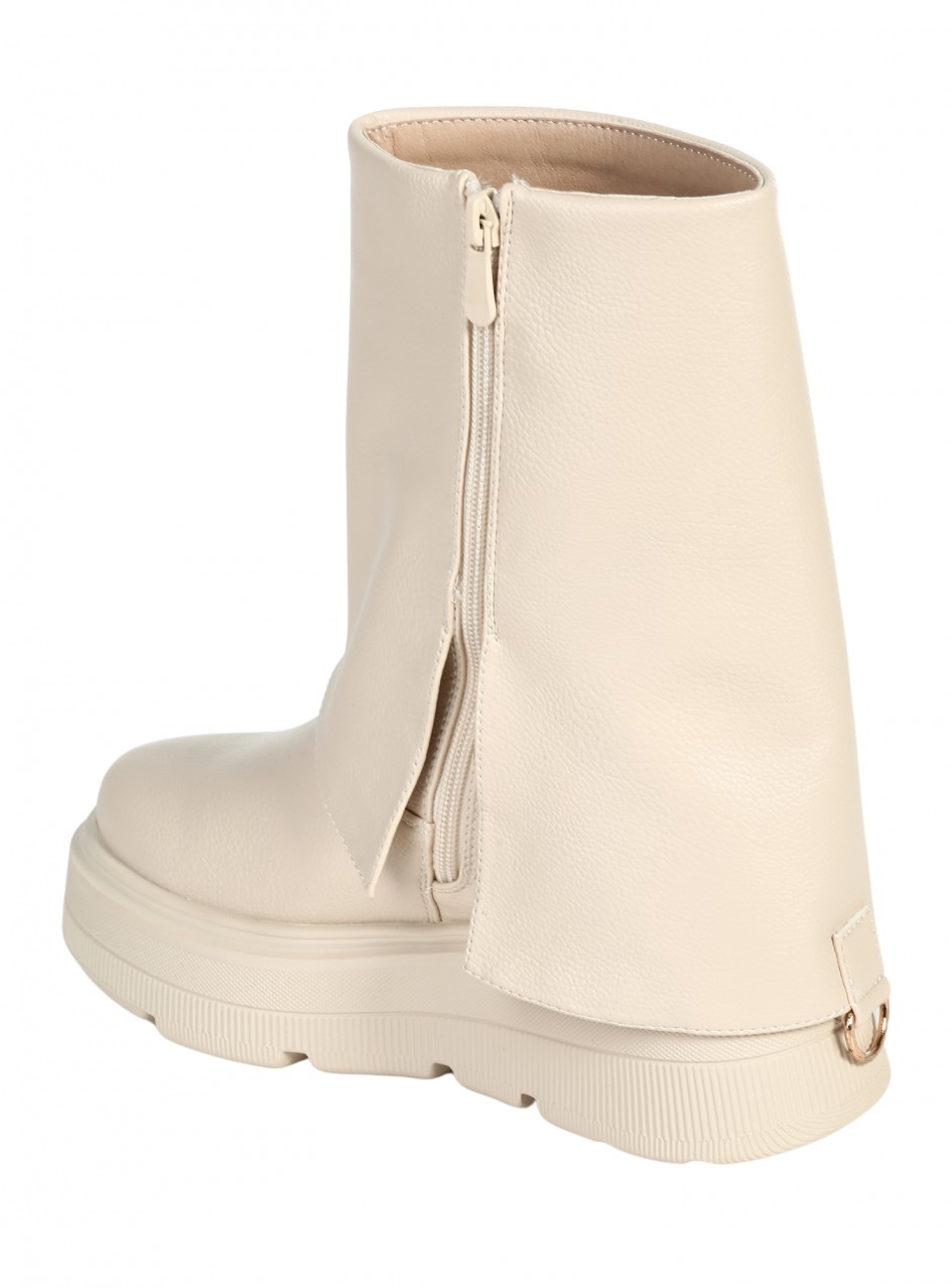 Ежедневни дамски боти в бежово 2R-25568 beige