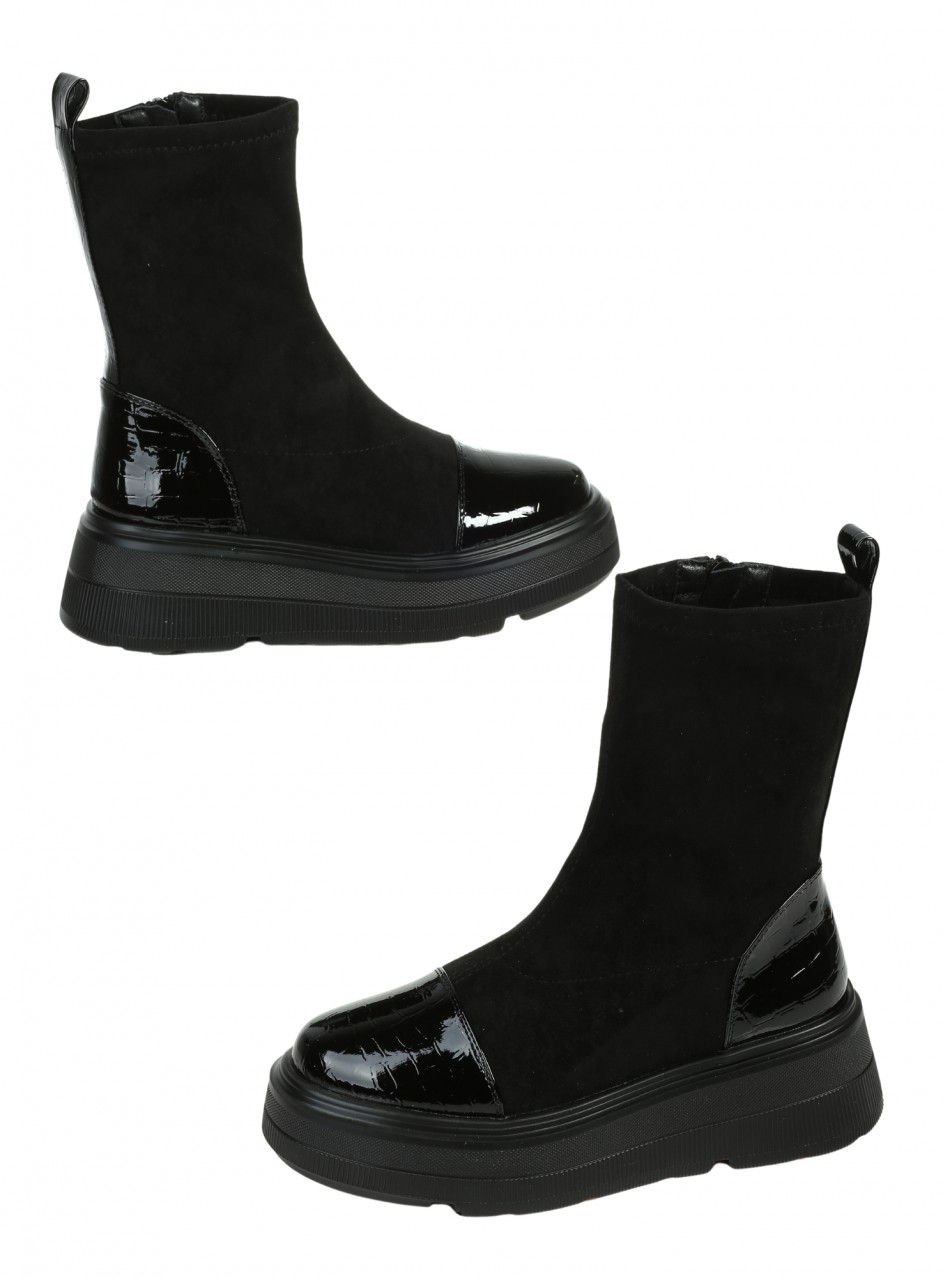 Ежедневни дамски боти в черно 2R-25569 black