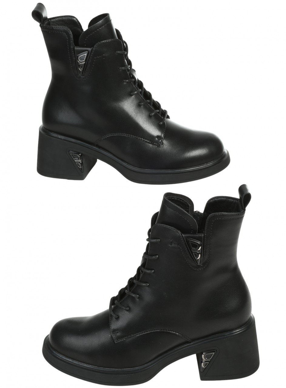 Ежедневни дамски боти от естествена кожа в черно 2AF-25580 black