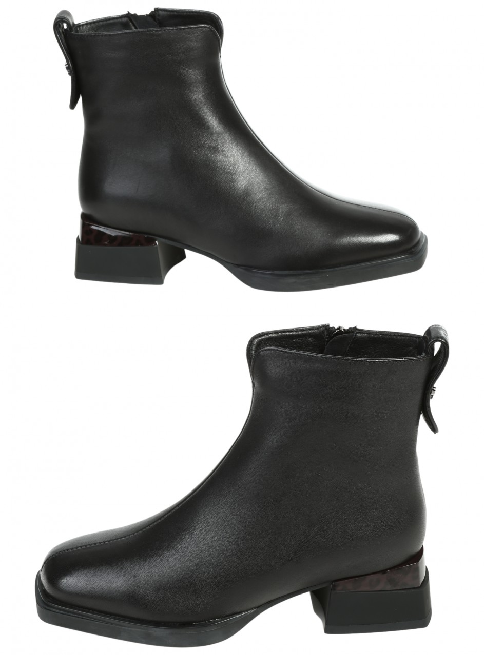 Ежедневни дамски боти от естествена кожа в черно 2AF-25581 black