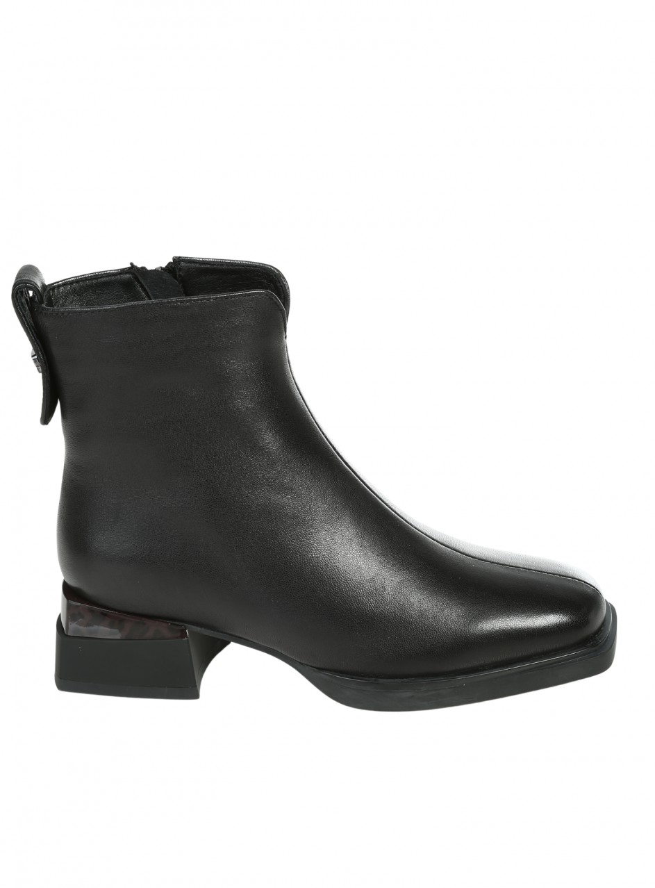 Ежедневни дамски боти от естествена кожа в черно 2AF-25581 black