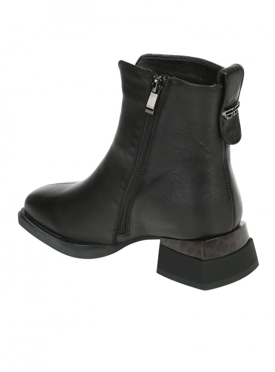 Ежедневни дамски боти от естествена кожа в черно 2AF-25581 black