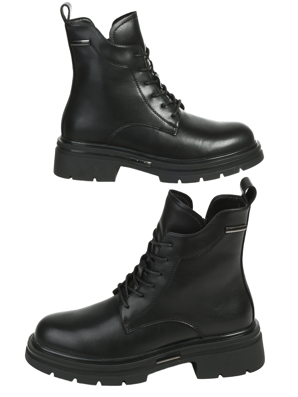 Ежедневни дамски боти от естествена кожа в черно 2AF-25582 black