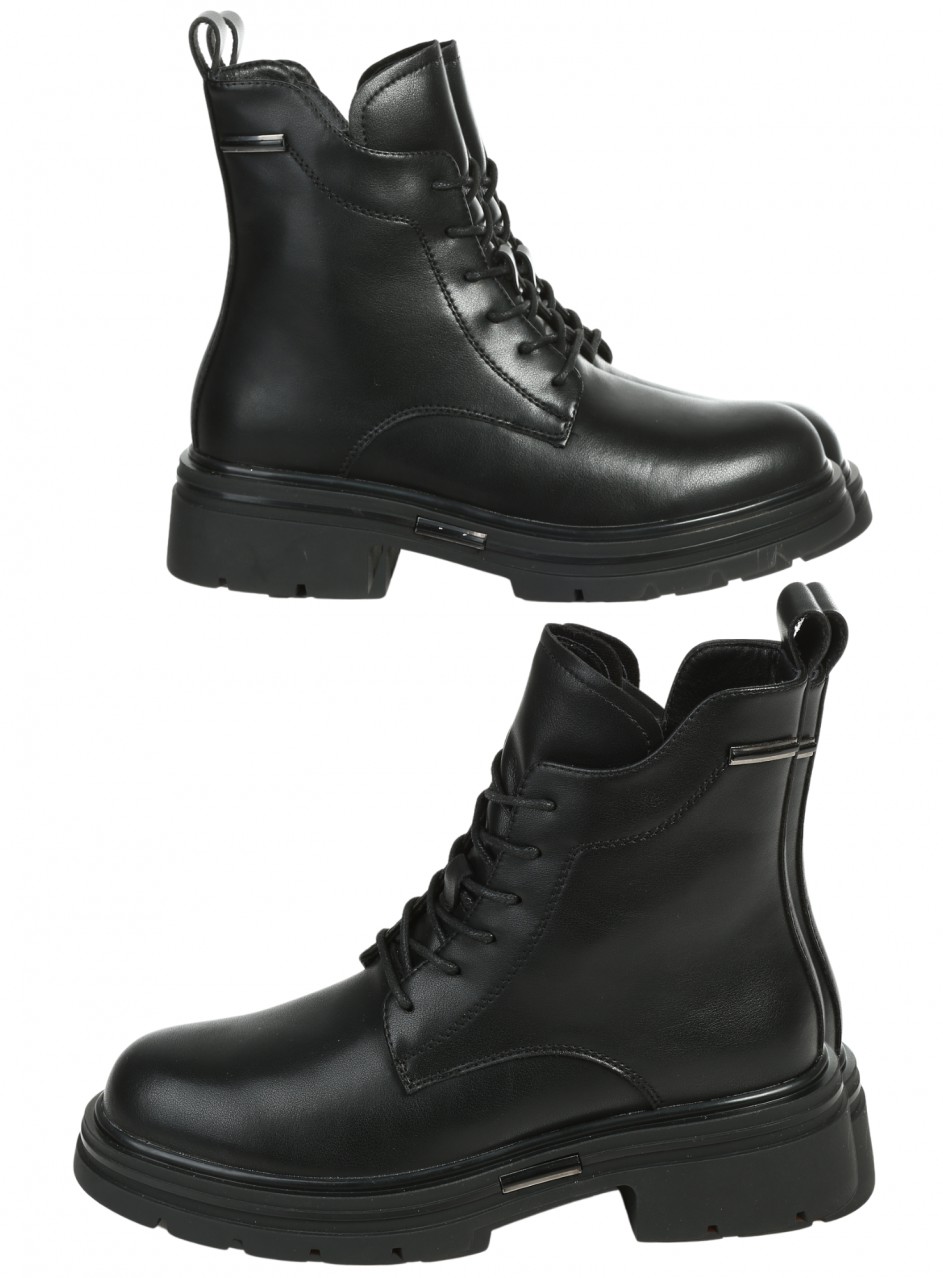 Ежедневни дамски боти от естествена кожа в черно 2AF-25582 black