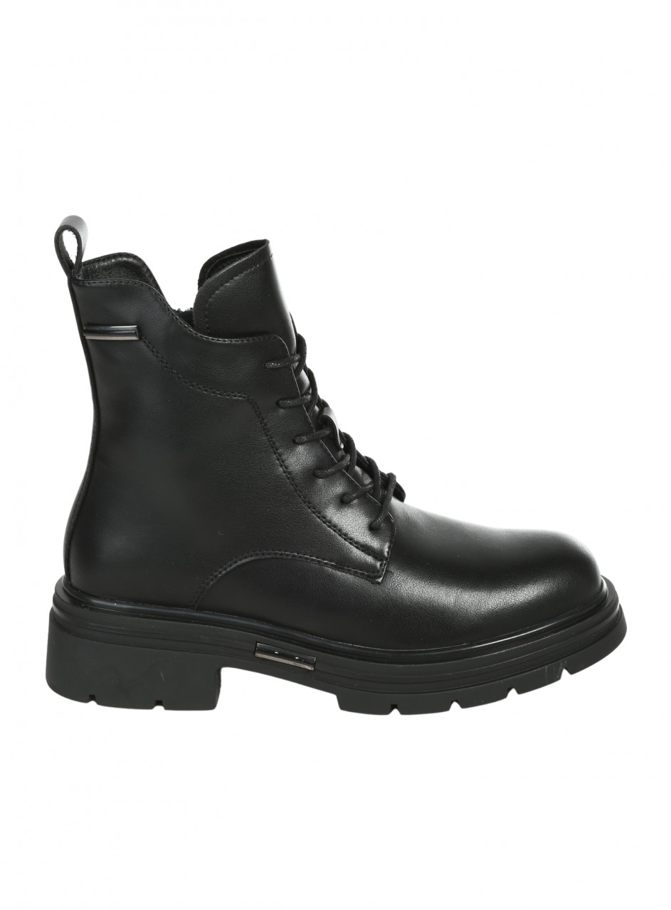 Ежедневни дамски боти от естествена кожа в черно 2AF-25582 black