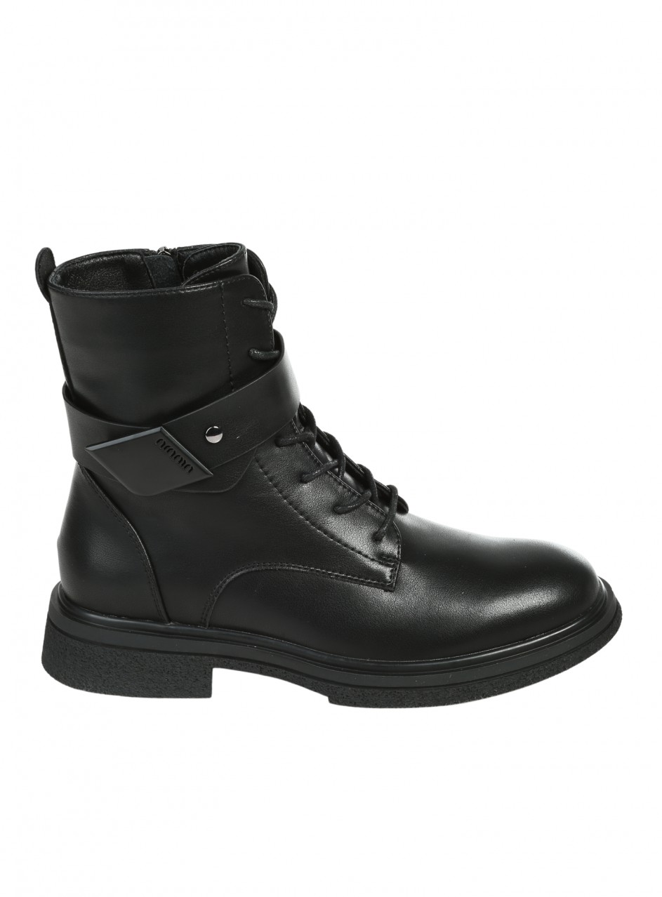 Ежедневни дамски боти от естествена кожа в черно 2AF-25584 black