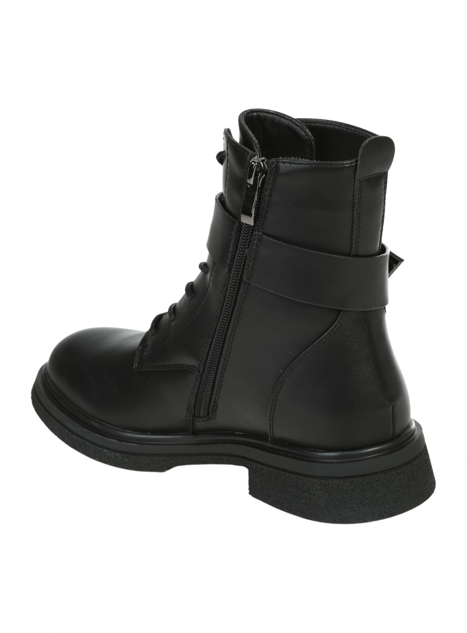 Ежедневни дамски боти от естествена кожа в черно 2AF-25584 black