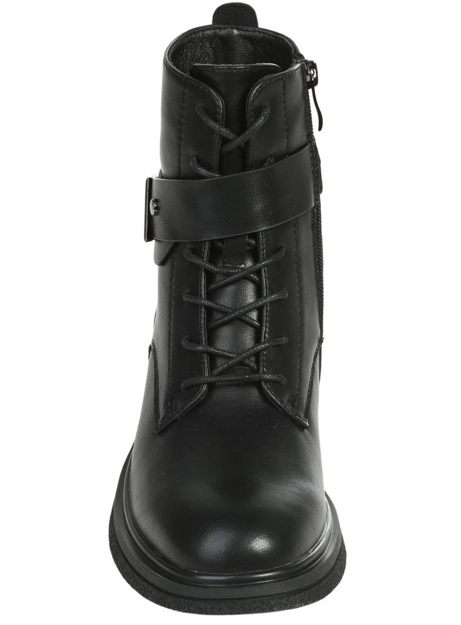 Ежедневни дамски боти от естествена кожа в черно 2AF-25584 black