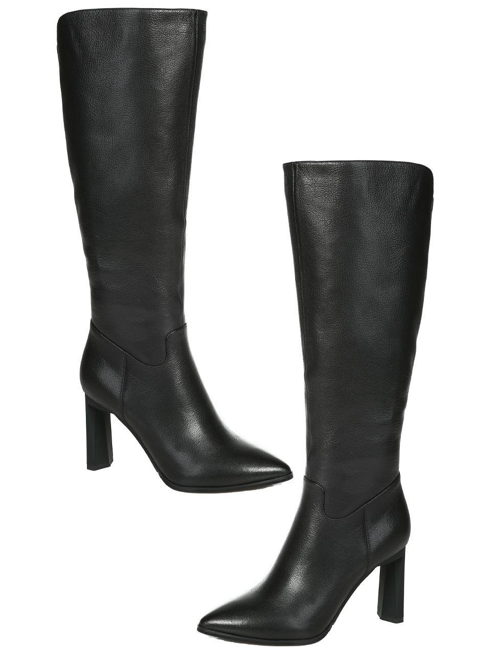 Елегантни дамски ботуши от естествена кожа в черно 1I-25875 black leather