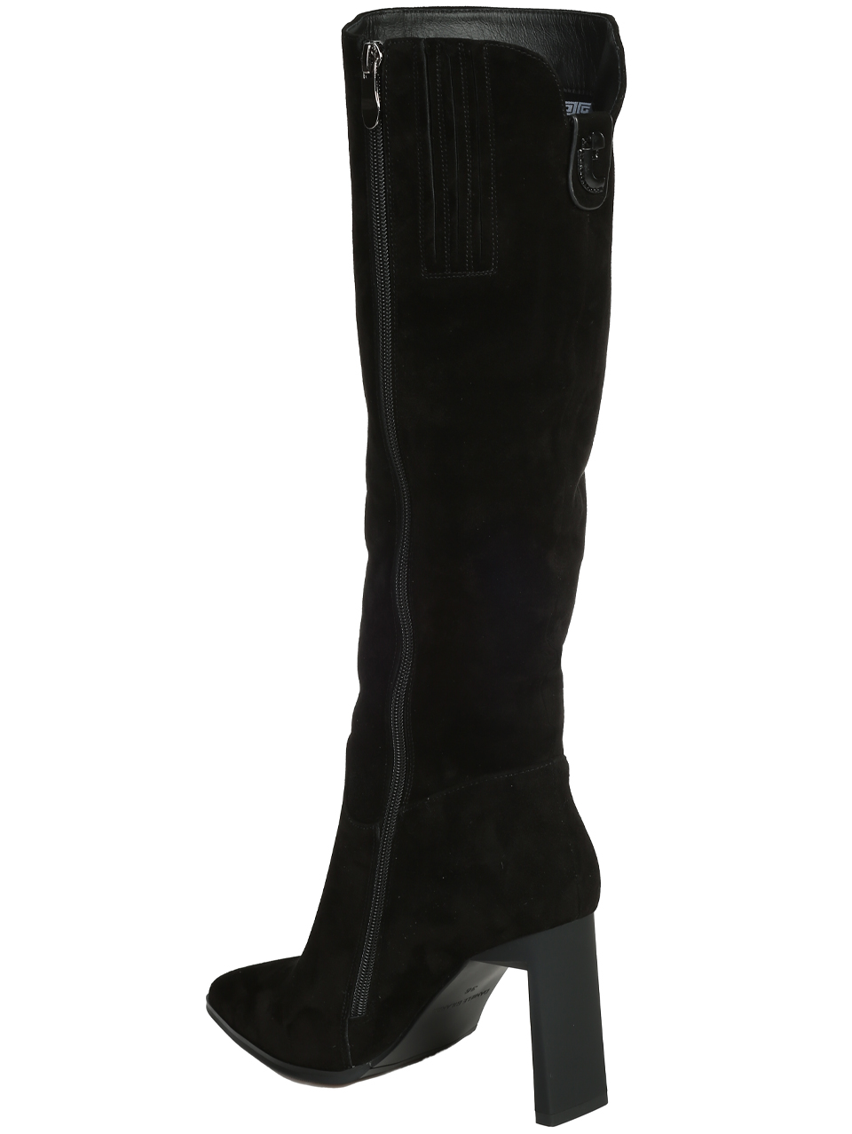 Елегантни дамски ботуши от естествен велур в черно 1I-25875 black suede