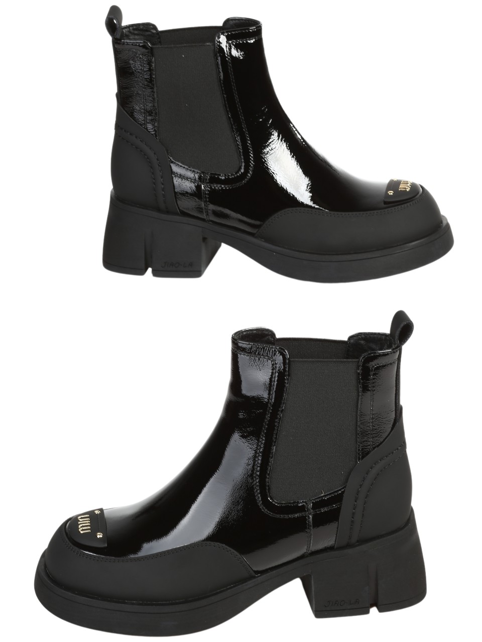 Ежедневни дамски боти от естествен лак в черно 2I-25883 black (24607)