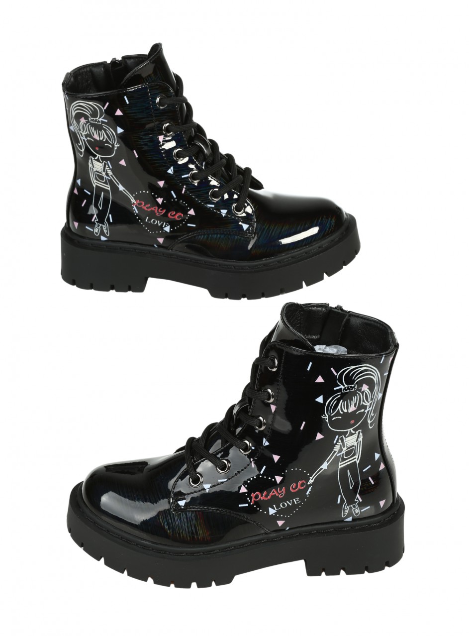 Детски боти в черно 19R-25543 black