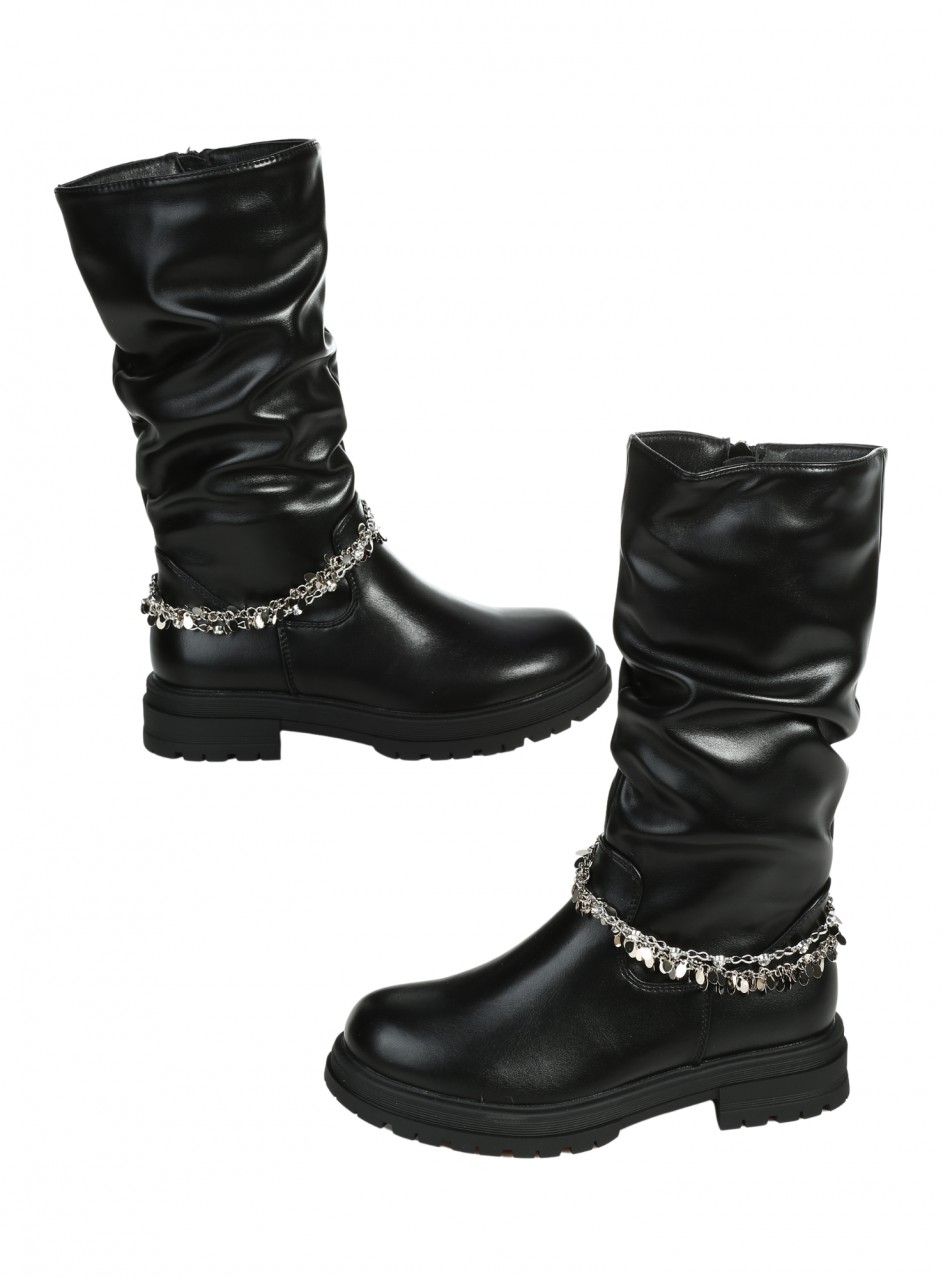 Детски ботуши в черно 19R-25548 black