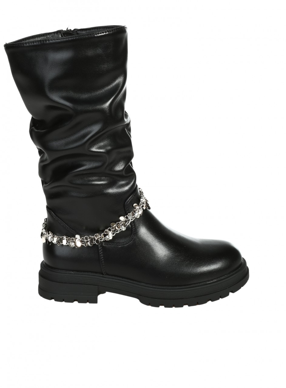 Детски ботуши в черно 19R-25548 black