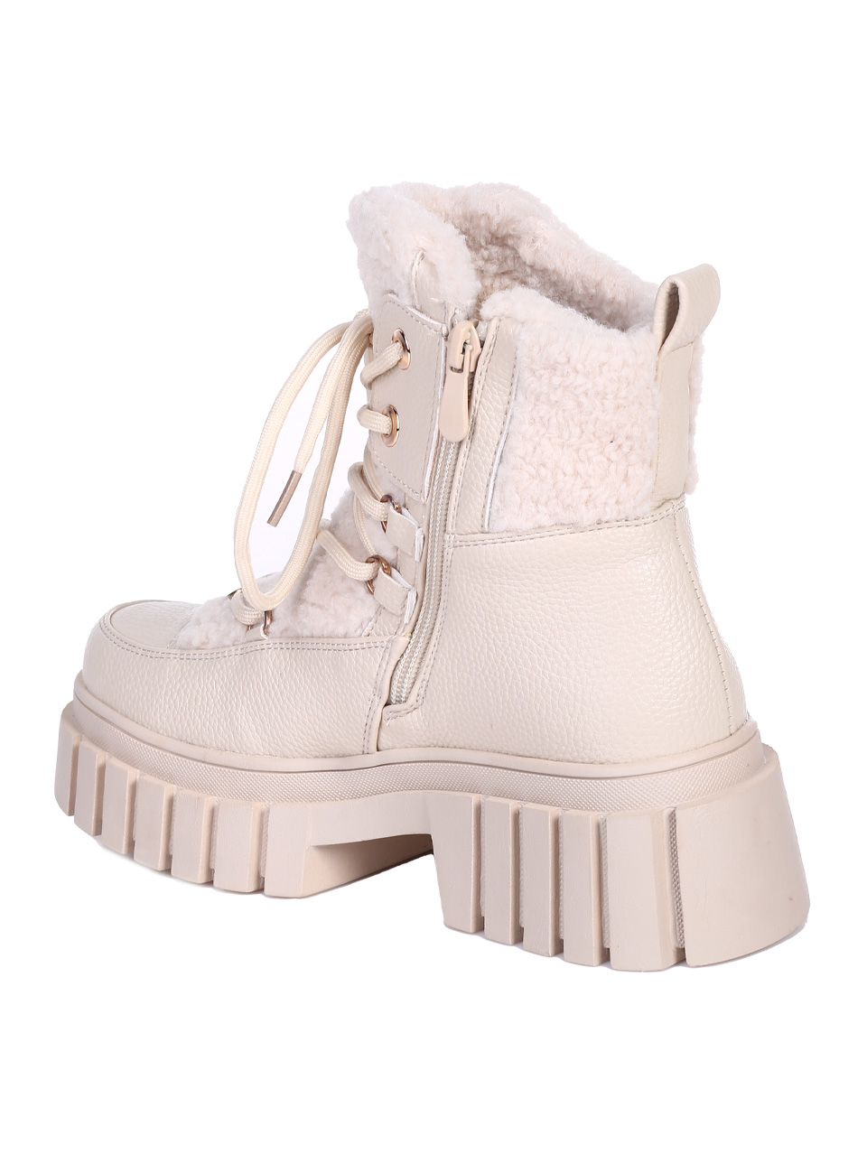 Ежедневни дамски боти в бежово 2R-25554 lt.beige (24577)