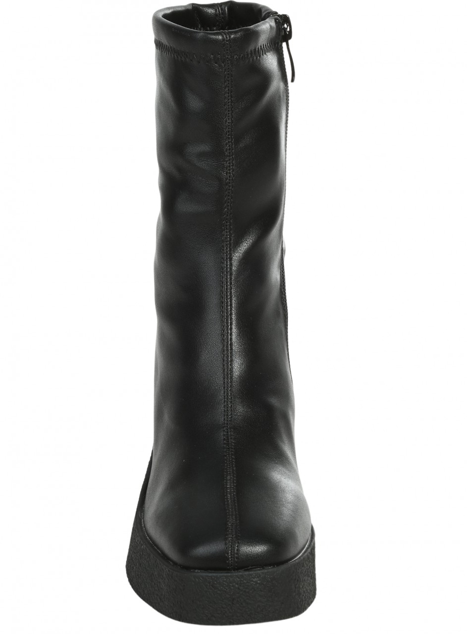 Дамски боти на ток в черно 2R-25620 black pu (22520)