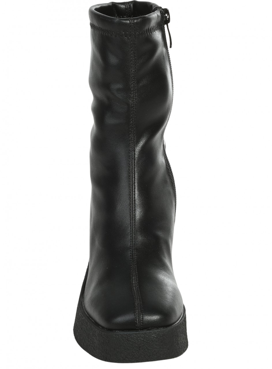 Дамски боти на ток в черно 2R-25620 black pu (22520)
