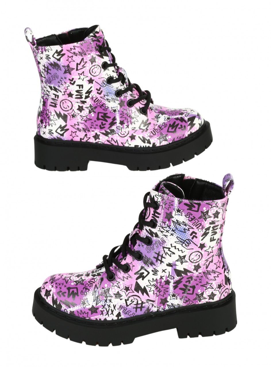 Детски боти в бяло 19R-25635 multicolor