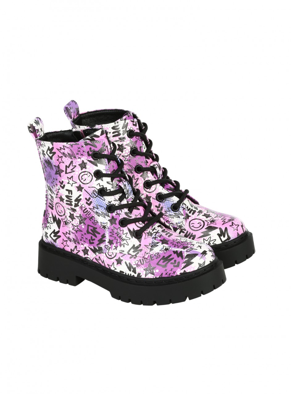 Детски боти в бяло 19R-25635 multicolor