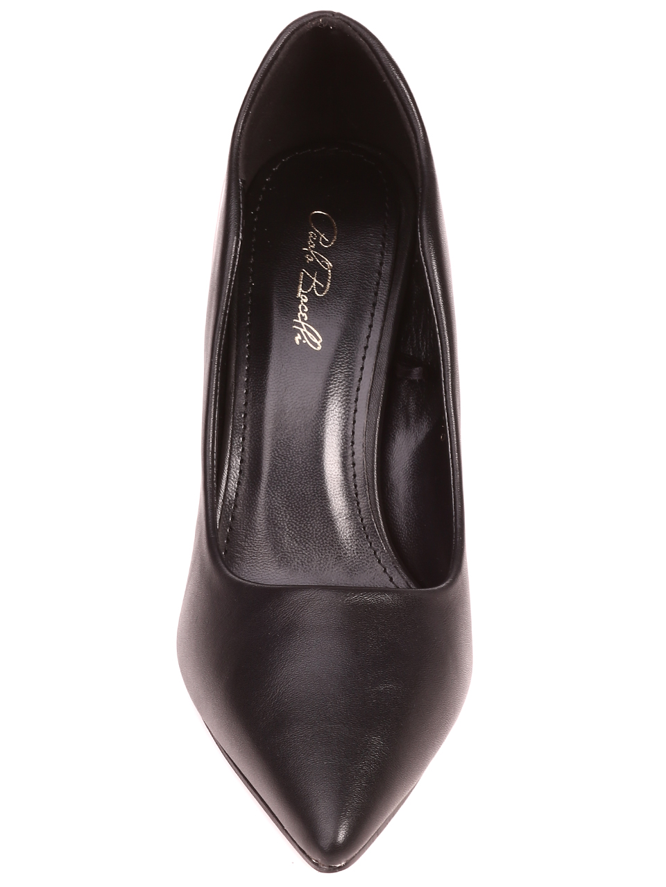 Елегантни дамски обувки, на дебел ток, в черно 3M-25587 black pu (24155)