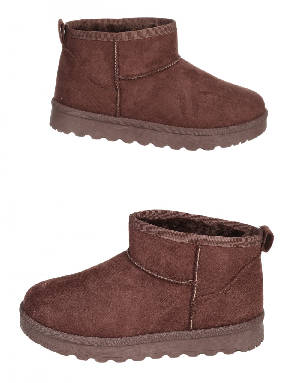 Ежедневни дамски боти от текстил в кафяво 2U-25508 brown