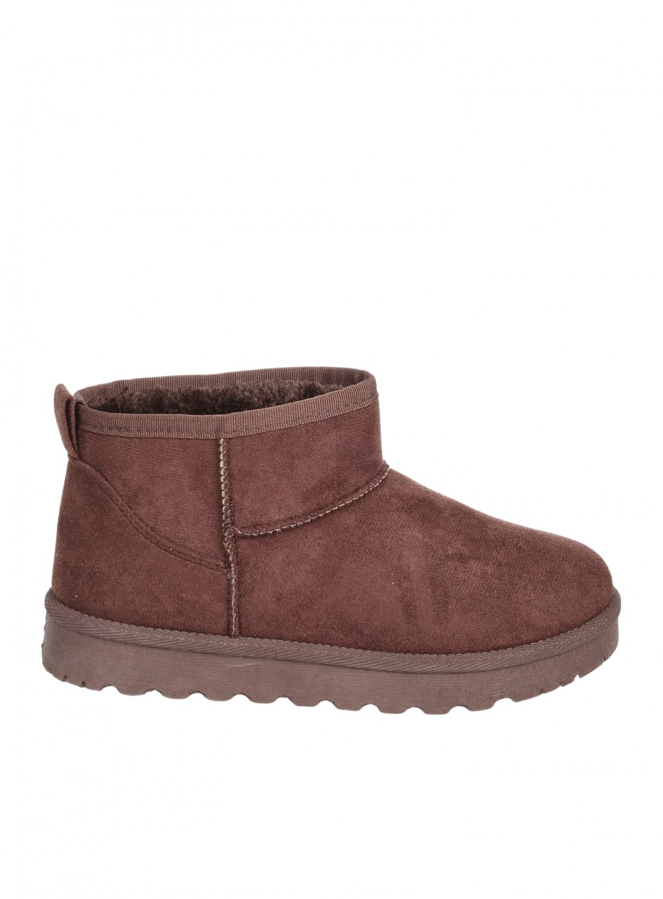 Ежедневни дамски боти от текстил в кафяво 2U-25508 brown