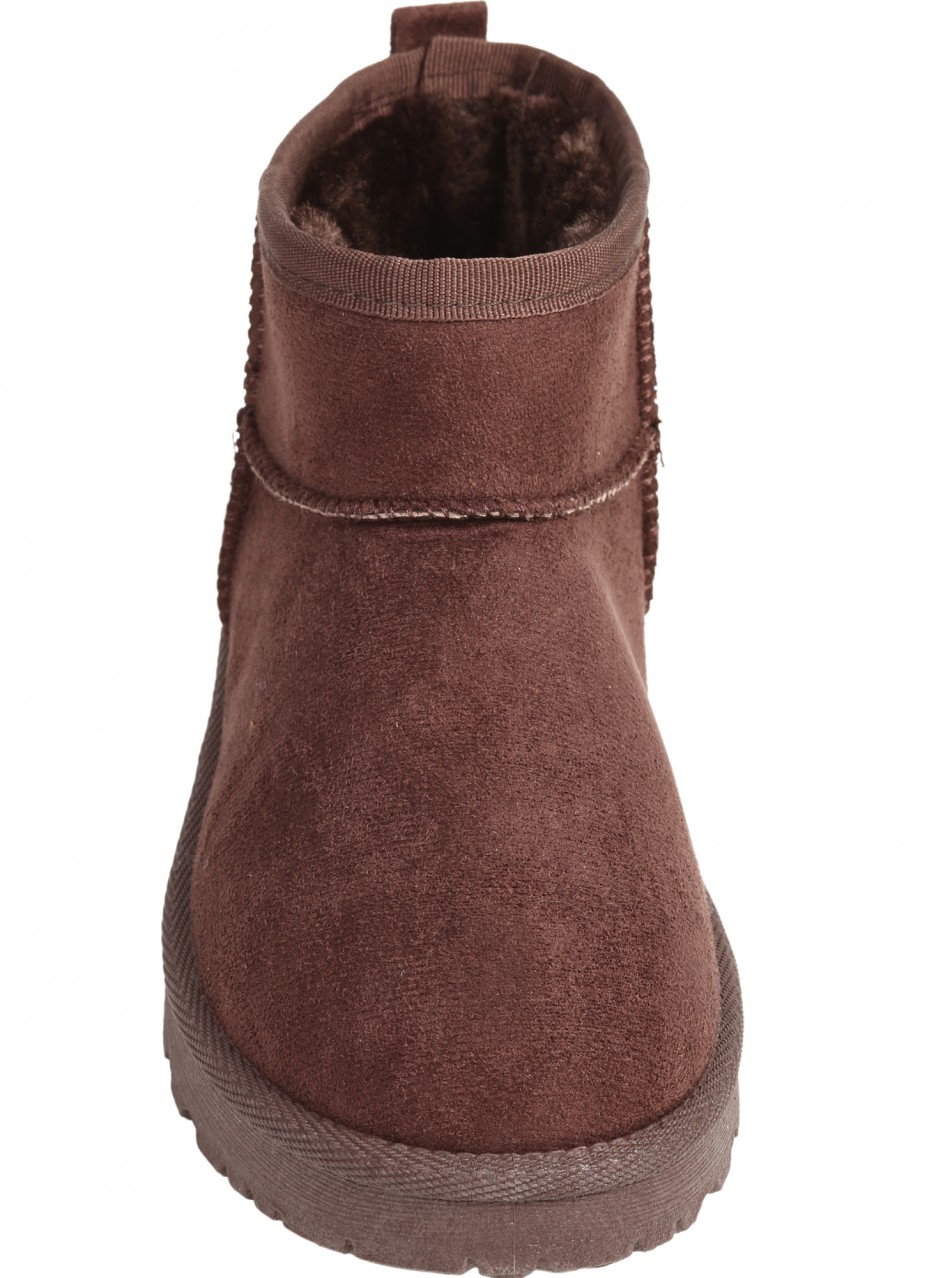Ежедневни дамски боти от текстил в кафяво 2U-25508 brown