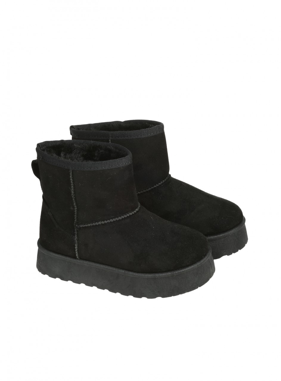 Детски боти от текстил в черно 18U-25593 black