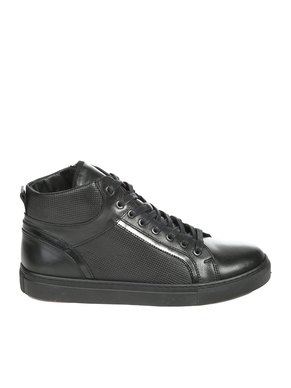 Ежедневни мъжки боти от естествена кожа в черно 6AT-25708 black (24801)