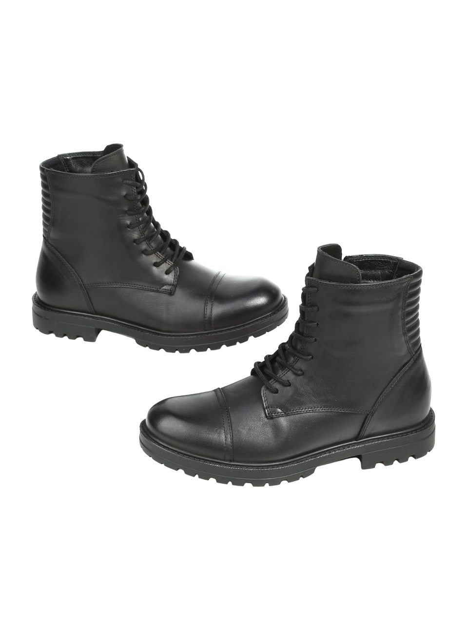 Ежедневни мъжки боти от естествена кожа в черно 6AT-25709 black (24802)