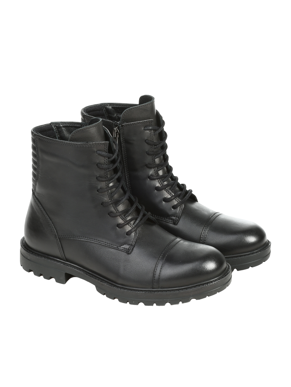 Ежедневни мъжки боти от естествена кожа в черно 6AT-25709 black (24802)