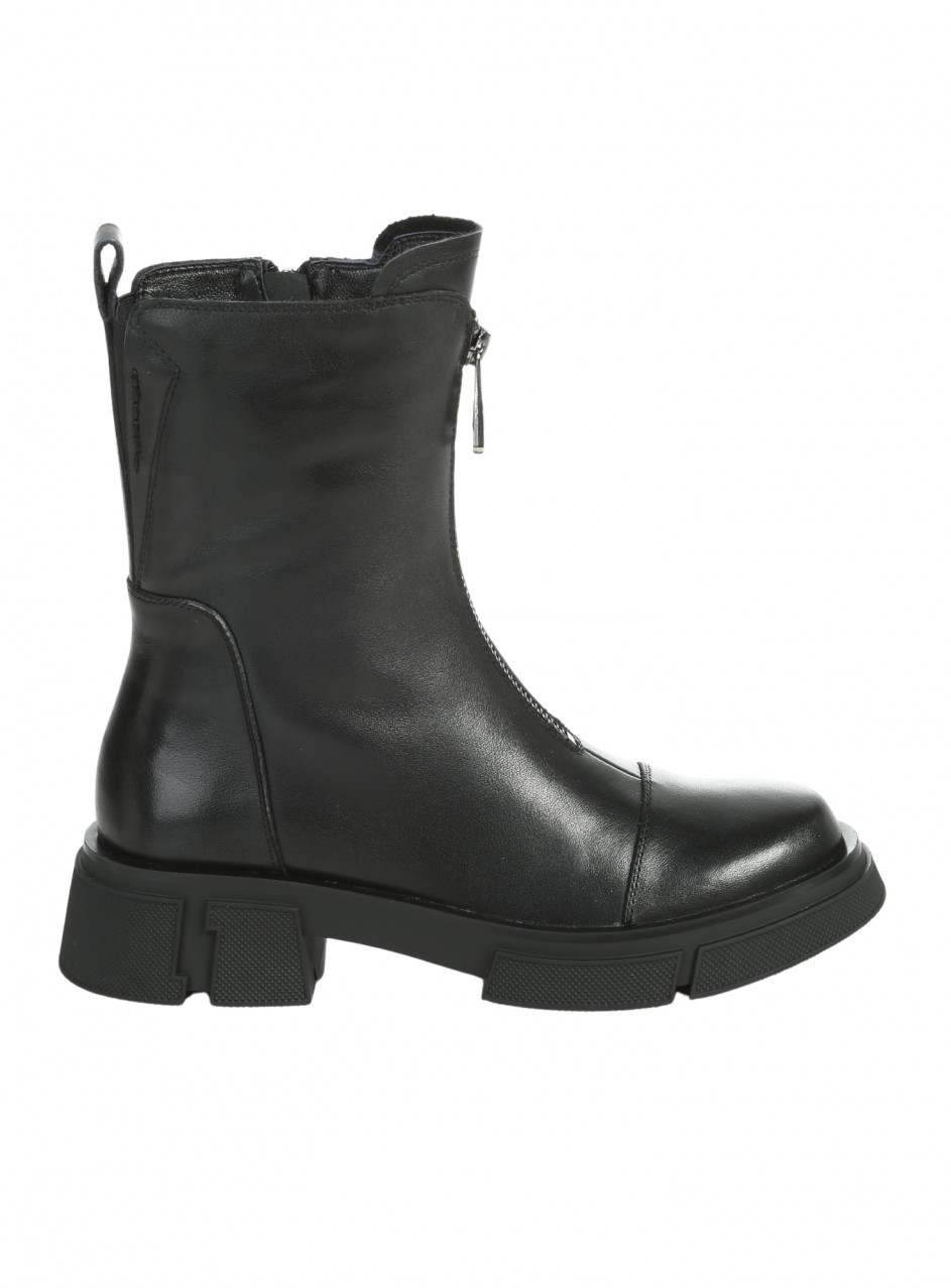 Ежедневни дамски боти от естествена кожа в черно 2I-25909 black