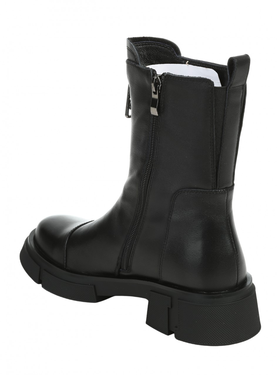 Ежедневни дамски боти от естествена кожа в черно 2I-25909 black