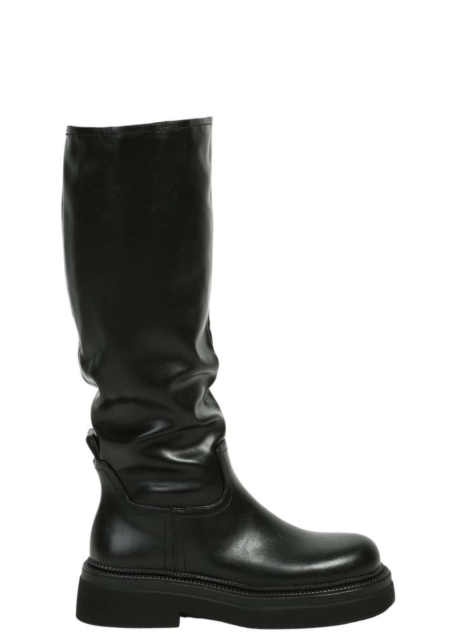 Ежедневни дамски ботуши от еко кожа в черно 0513-RZ2955 black