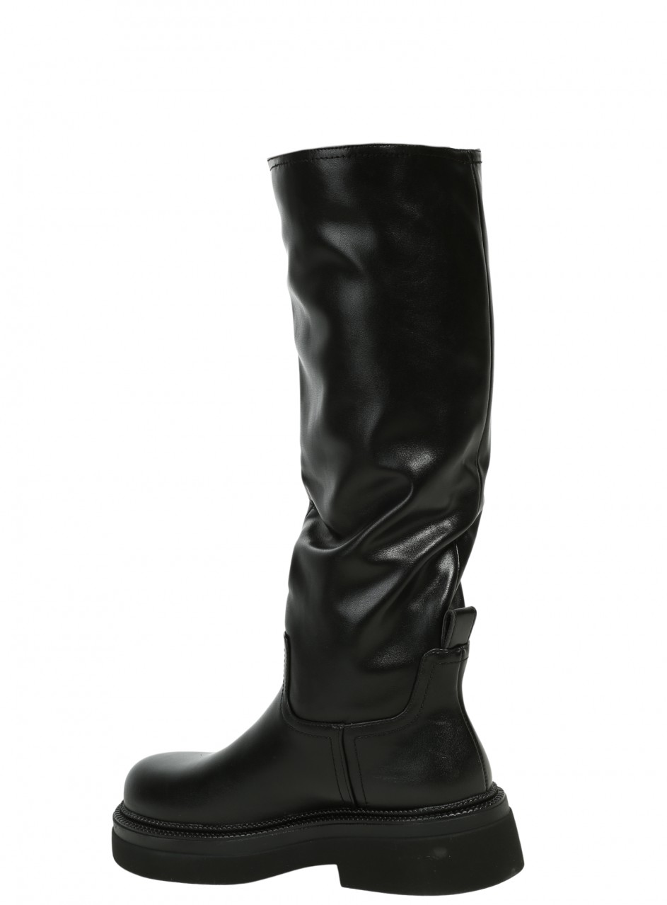 Ежедневни дамски ботуши от еко кожа в черно 0513-RZ2955 black