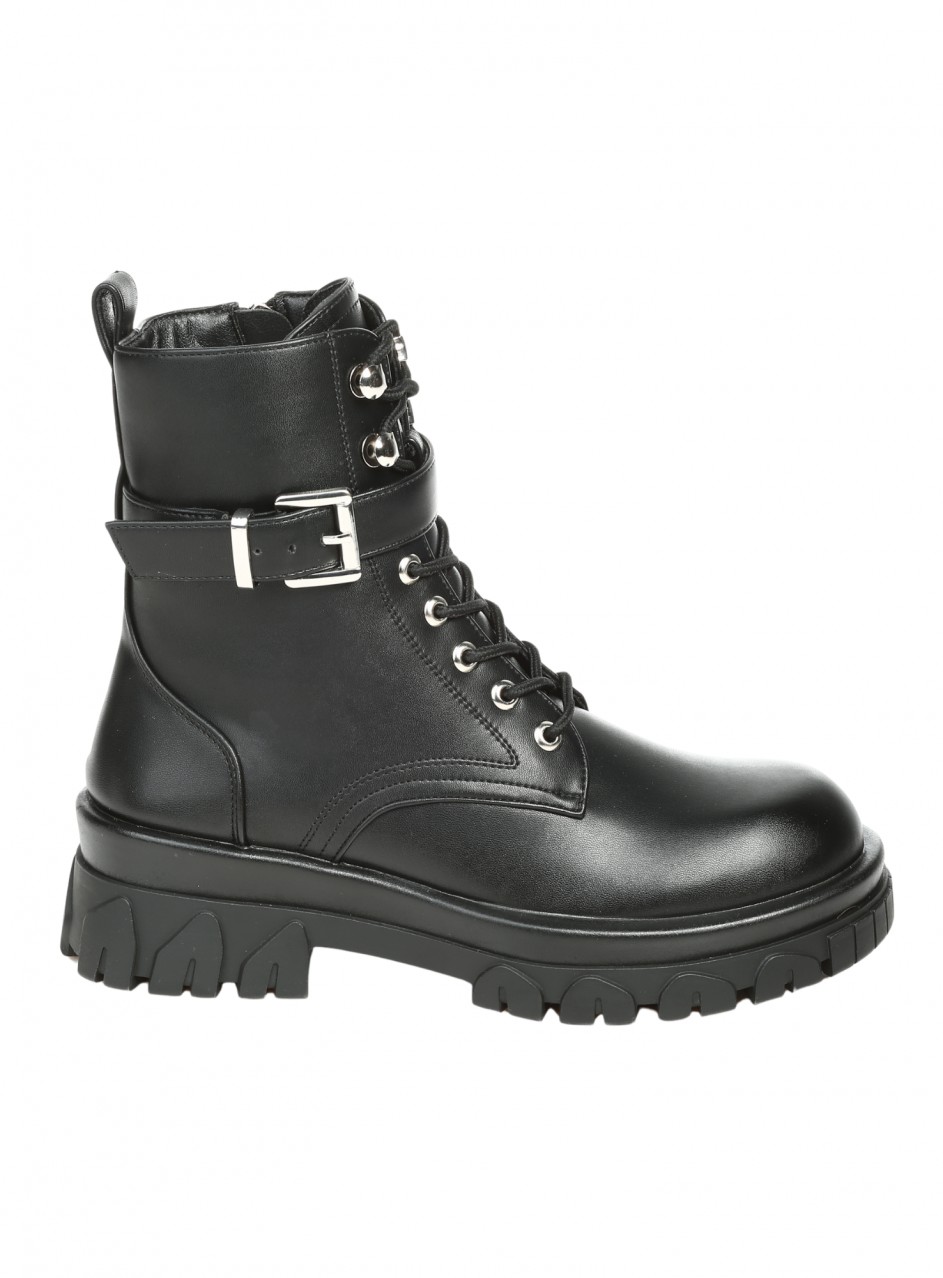 Ежедневни дамски боти от еко кожа в черно F256-H633 black