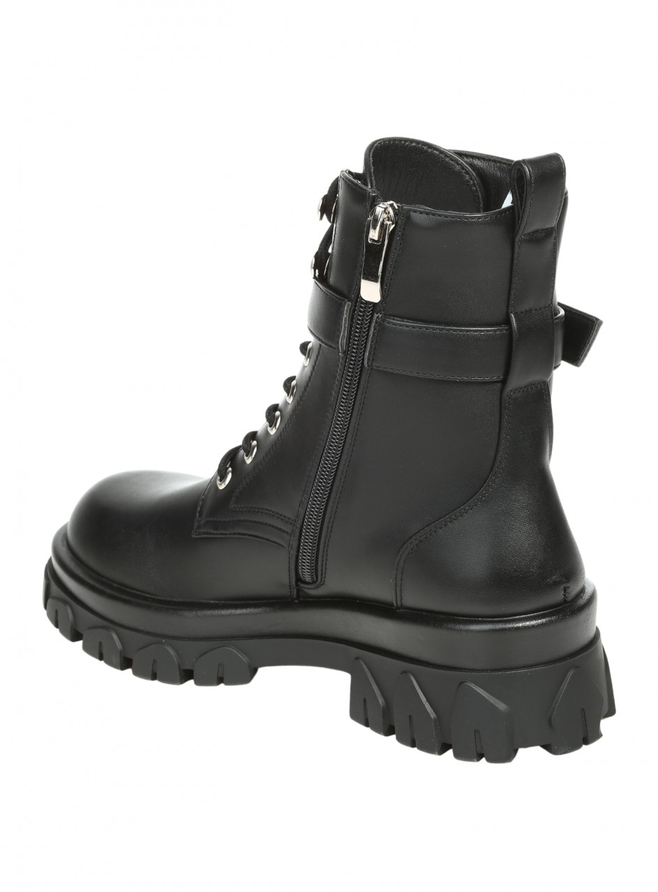 Ежедневни дамски боти от еко кожа в черно F256-H633 black