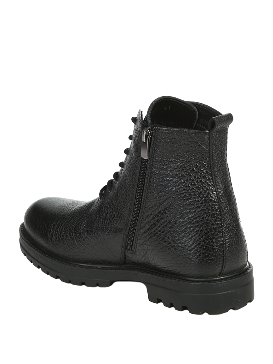Ежедневни мъжки боти от естествена кожа в черно 6AT-25710 black