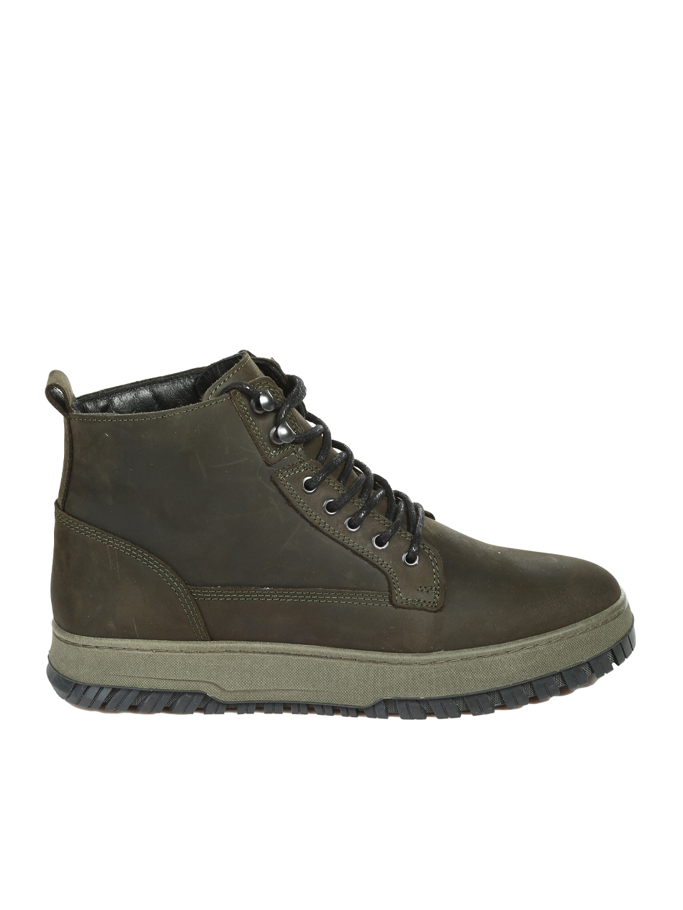 Ежедневни мъжки боти от естествен набук в зелено 6AT-25715 khaki