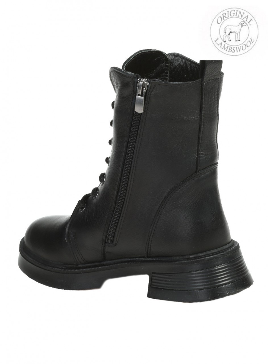 Ежедневни дамски боти от естествена кожа в черно 2AT-25767 black