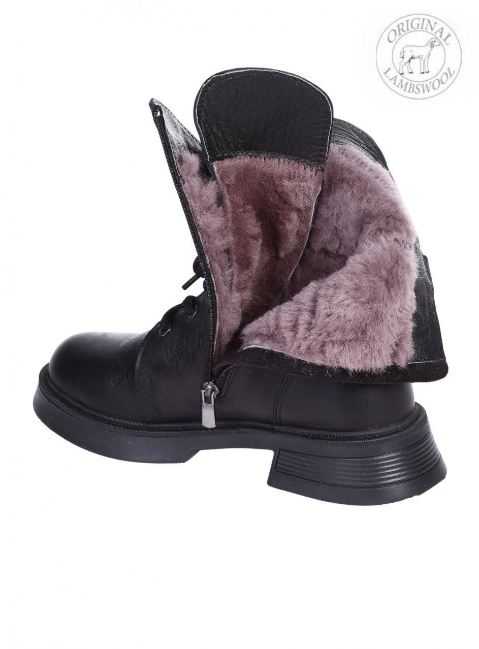 Ежедневни дамски боти от естествена кожа в черно 2AT-25767 black