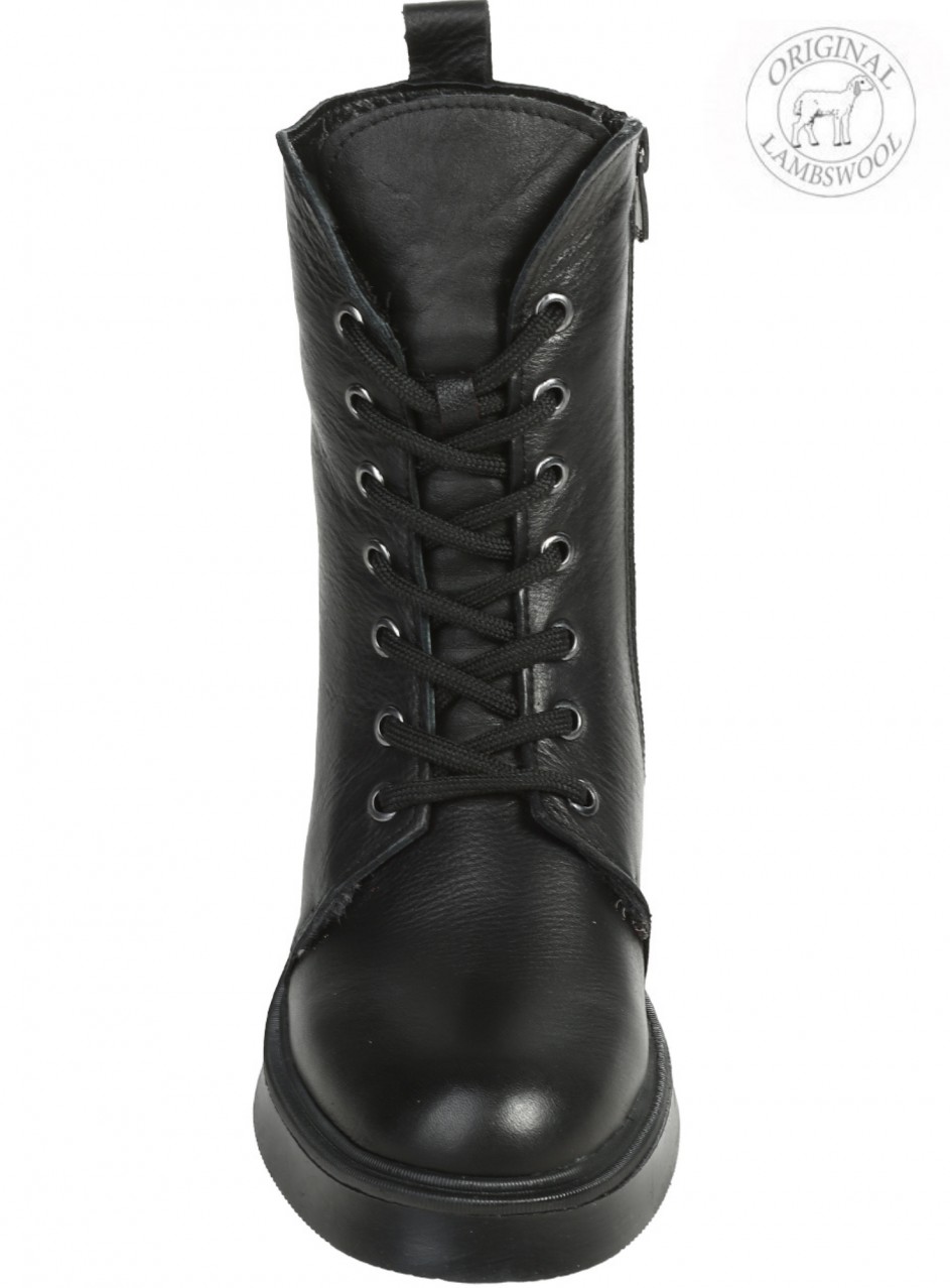 Ежедневни дамски боти от естествена кожа в черно 2AT-25767 black