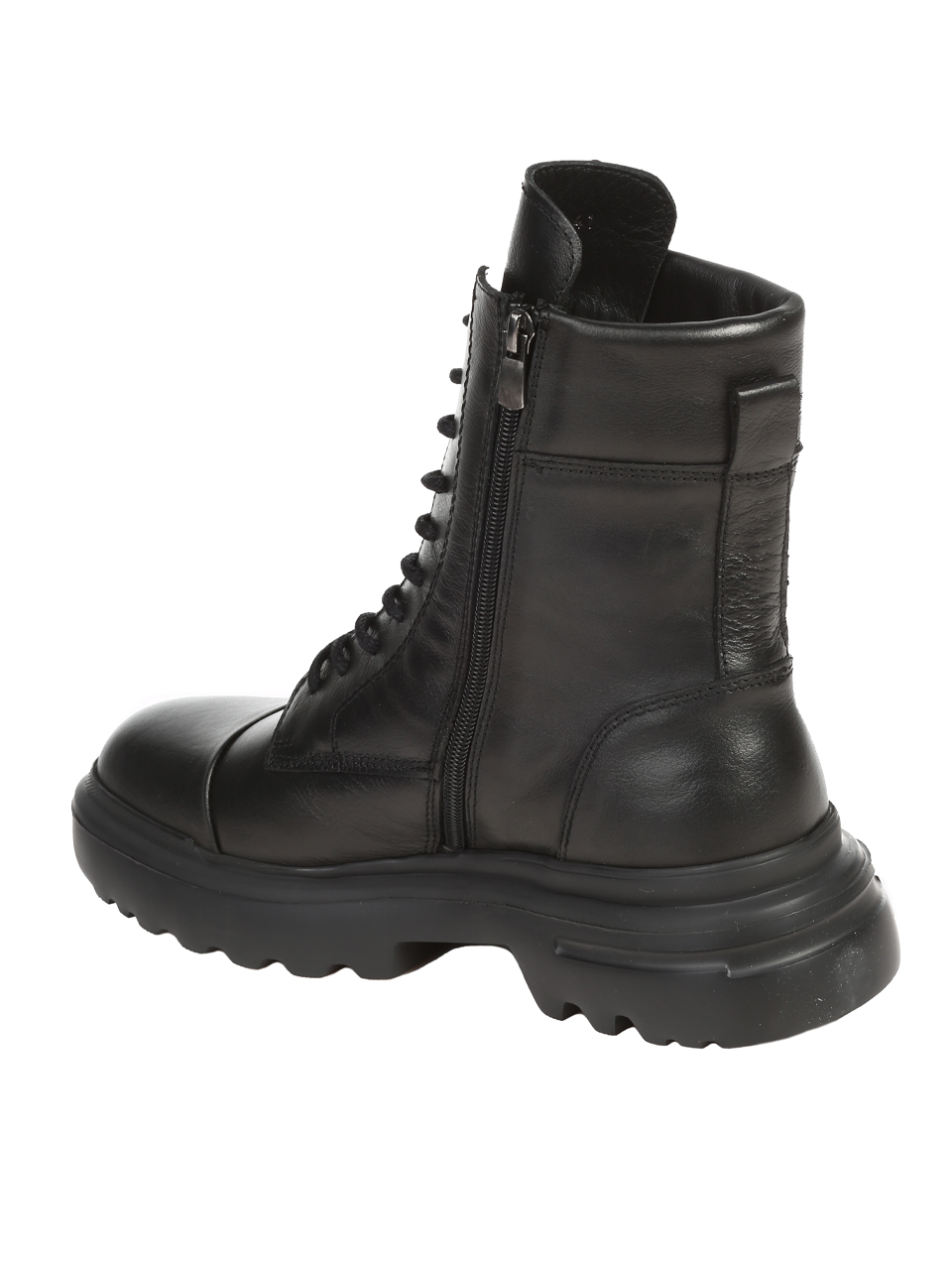 Ежедневни мъжки боти от естествена кожа в черно 6AT-25711 black (24803)